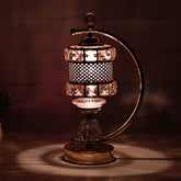 Aromatherapy lamp furnace with a stylish design, crystal accents and dimmer switch for relaxing atmosphere.