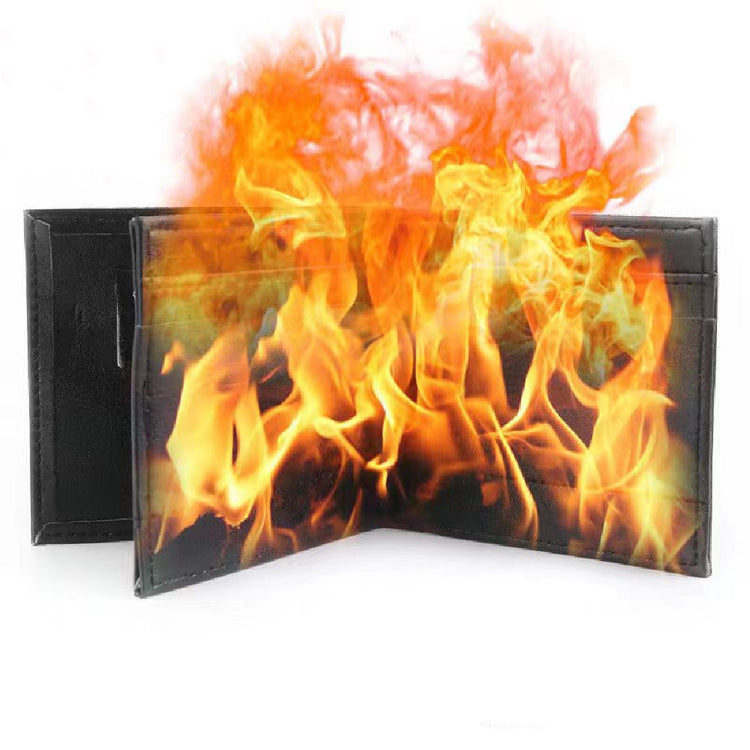 New Fire Wallet Magic Prop (Viral on TikTok) FREE SHIPPING! with flames bursting from inside.