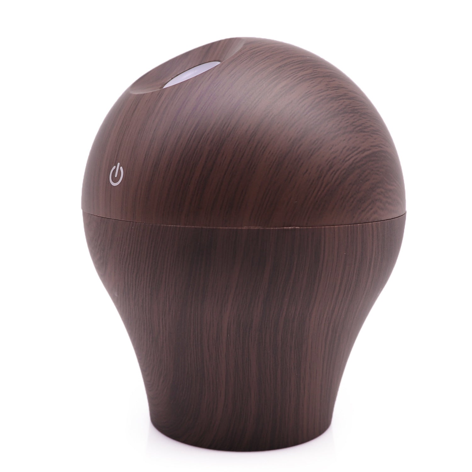 Household aromatherapy humidifier in a stylish wood finish design for soothing mist.